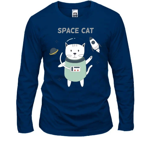 Чоловічий лонгслів з космічним котом SPACE CAT