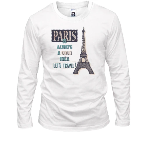 Чоловічий лонгслів Paris is always a good idea Let's travel!