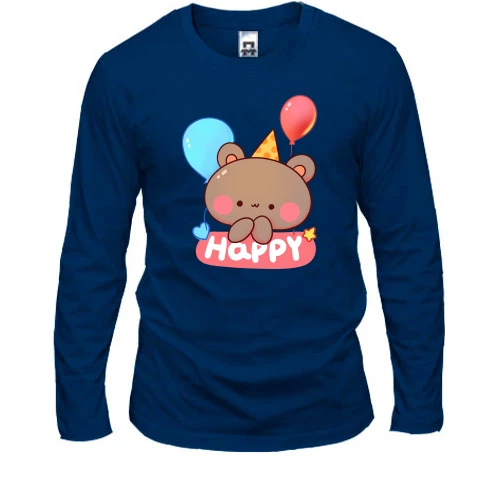 Мужской лонгслив Bear Happy Birthday