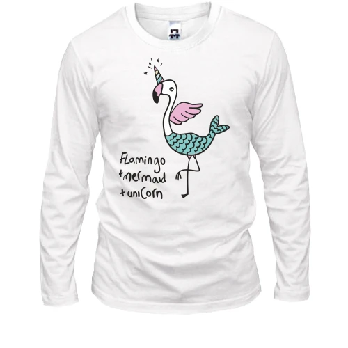 Чоловічий лонгслів Flamingo + Mermaid + Unicorn