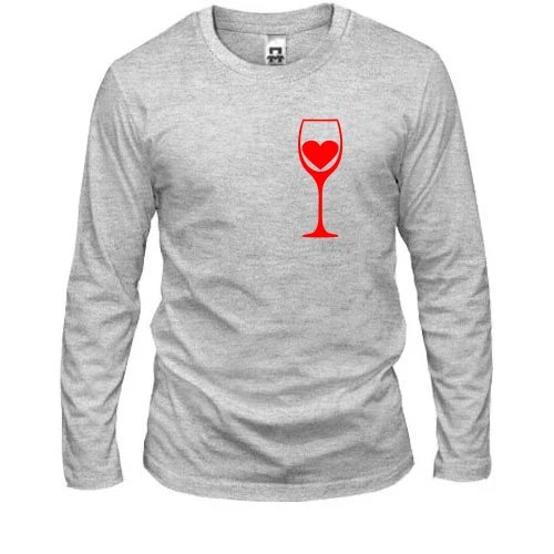 Мужской лонгслив Wine is my heart