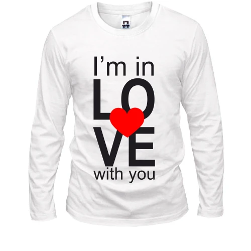 Чоловічий лонгслів, Білий, I'm in love