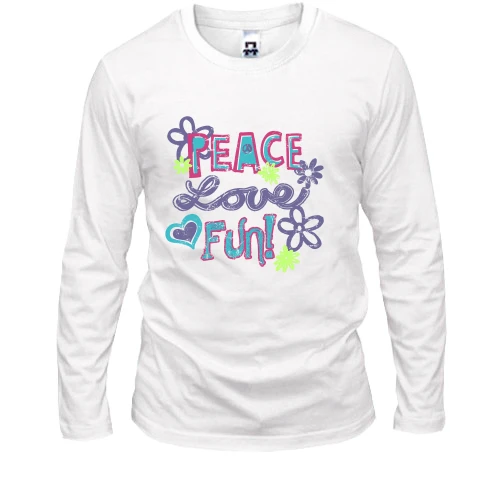 Мужской лонгслив Peace, love, fun