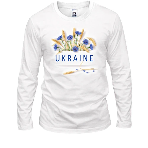 Мужской лонгслив с цветами Ukraine