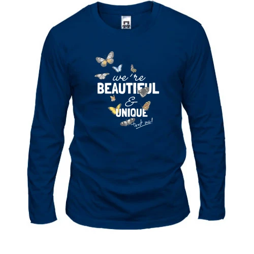 Мужской лонгслив с бабочками "Beautiful"