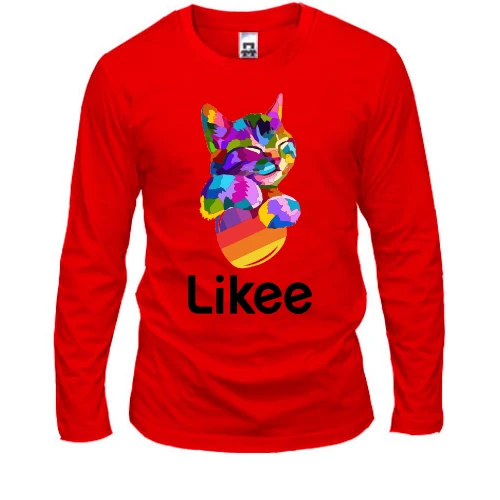 Мужской лонгслив с котиком "Likee"