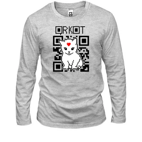 Мужской лонгслив "QR кот"