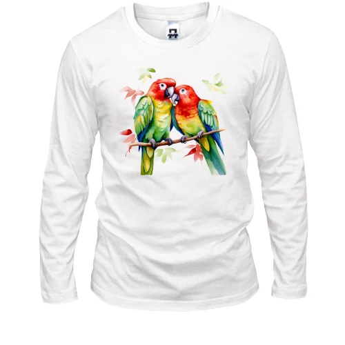 Чоловічий лонгслів з парою папуг