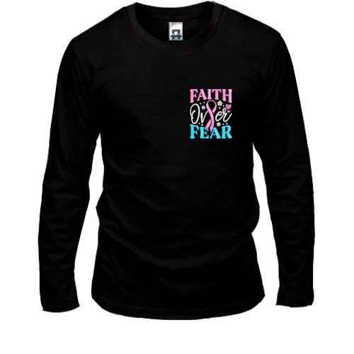 Мужской лонгслив с надписью Faith over Fear