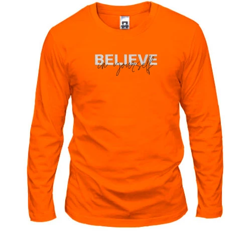 Чоловічий лонгслів, Помаранчевий, Believe in Your Self (Вір в себе)
