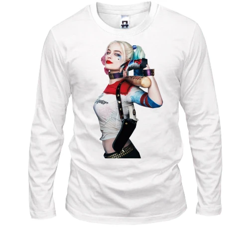 Мужской лонгслив, Белый, Харли Квинн (Harley Quinn)
