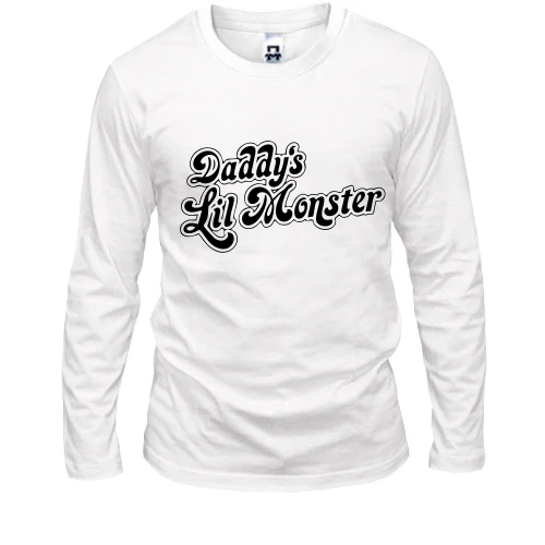 Мужской лонгслив, Белый, Харли Квинн Daddy's Lil Monster