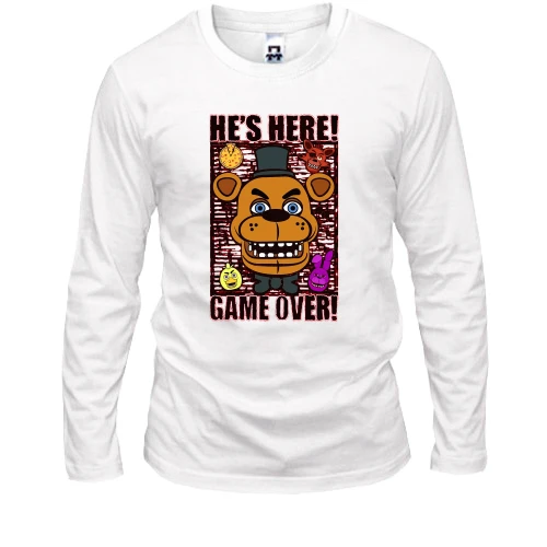 Чоловічий лонгслів FNAF He`s Here - Game over