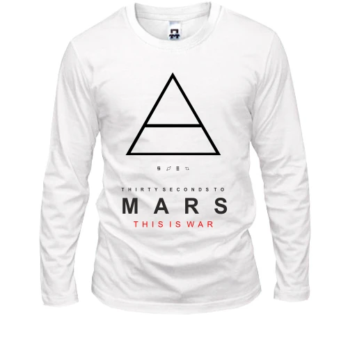 Мужской лонгслив, Белый, с логотипом 30 Seconds to Mars «This Is War»
