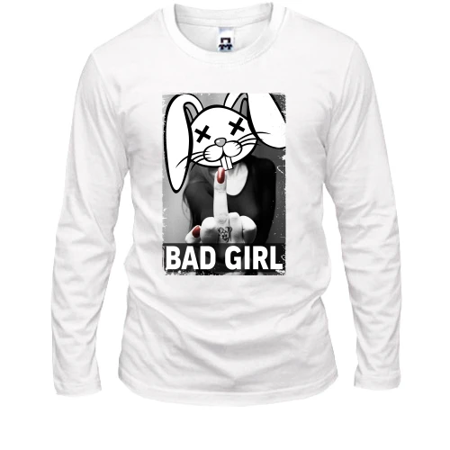 Мужской лонгслив, Белый, Swag Bad girl