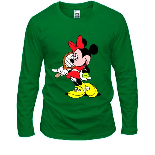 Чоловічий лонгслів, Чорний, Minnie Mouse теніс 2