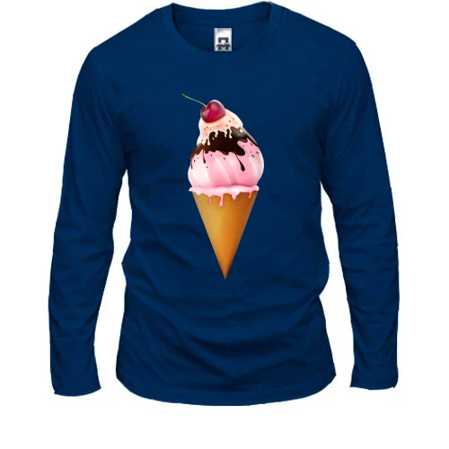 Мужской лонгслив Ice cream with cherries
