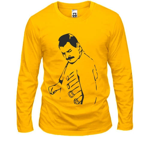 Мужской лонгслив, Желтый, Freddie Mercury