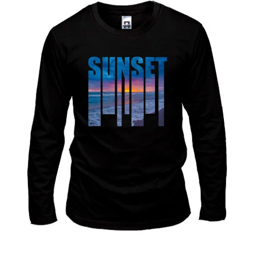 Чоловічий лонгслів SUNSET із заходом сонця всередині літер