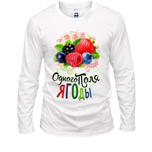 Чоловічий лонгслів, Білий, з ягодами (одного поля ягоди 3)