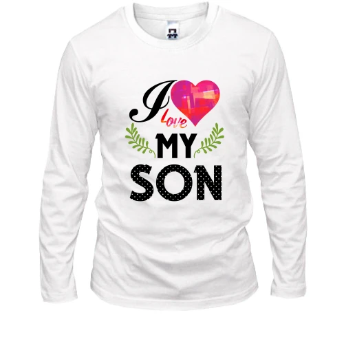 Мужской лонгслив, Белый, I love my son (2)