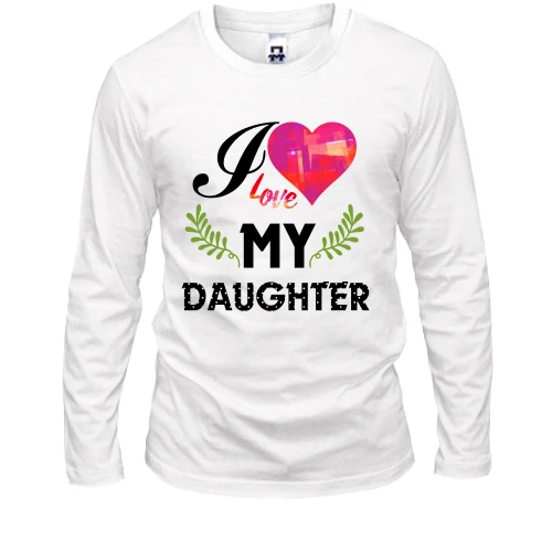 Мужской лонгслив, Белый, I love my daughter (2)