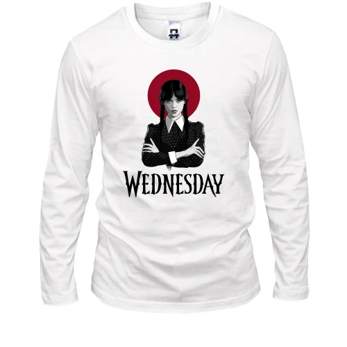Мужской лонгслив Wednesday (черно-красный)