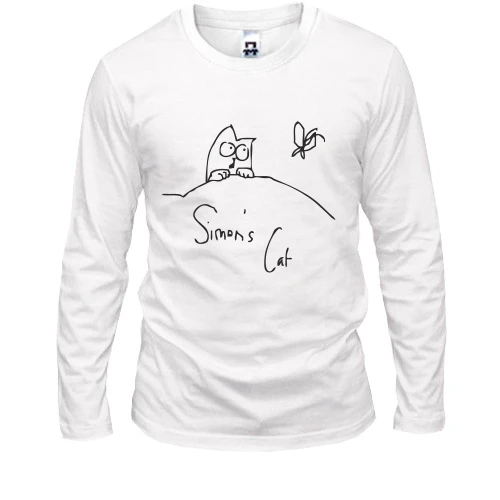 Мужской лонгслив Simon's Cat с бабочкой