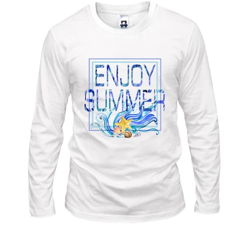 Чоловічий лонгслів, Білий, Enjoy summer