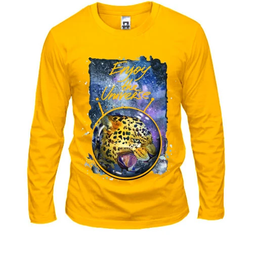 Мужской лонгслив c леопардом "Enjoy the universe" (2)