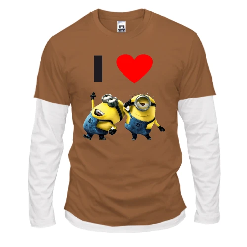 Чоловічий лонгслів Комбі, синій, I love minions