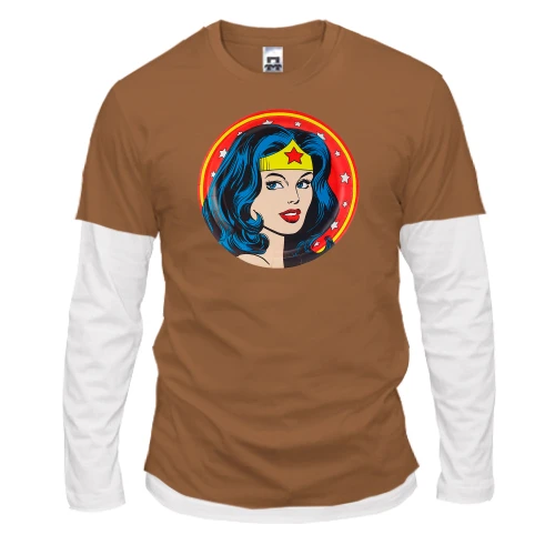 Мужской лонгслив Комби с Wonder Woman (арт)