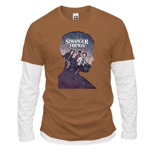 Мужской лонгслив с двойным рукавом Stranger Things (арт)