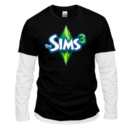 Чоловічий лонгслів з подвійним рукавом з логотипом Sims 3