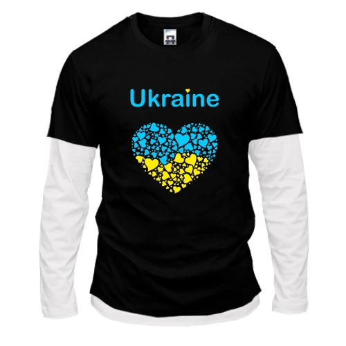 Чоловічий лонгслів з подвійним рукавом Ukraine - серце