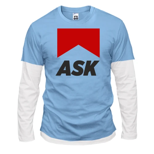 Мужской лонгслив Комби с надписью "ASK"
