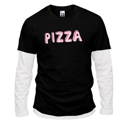 Чоловічий лонгслів Комбі з написом "Pizza"