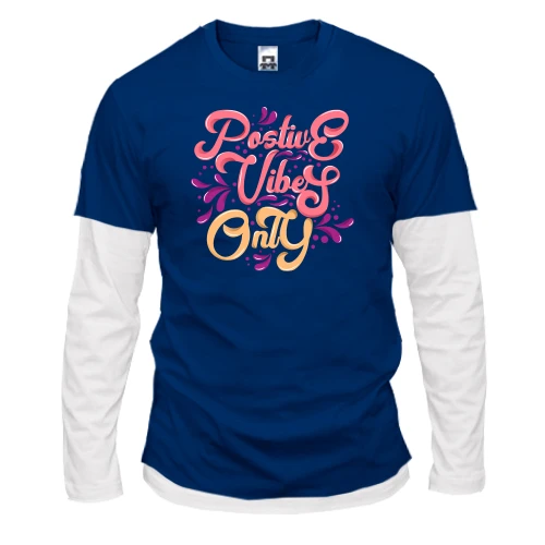 Чоловічий лонгслів Комбі з написом "Positive vibes only"