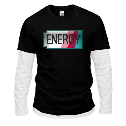 Мужской лонгслив Комби с надписью "Energy"