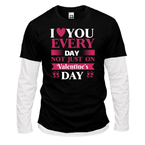 Мужской лонгслив Комби I love you every day