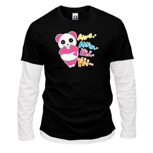 Мужской лонгслив с двойным рукавом Pink Panda