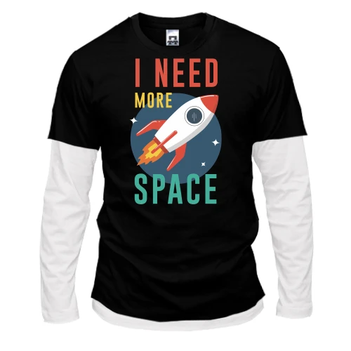 Мужской лонгслив Комби I need more space с ракетой