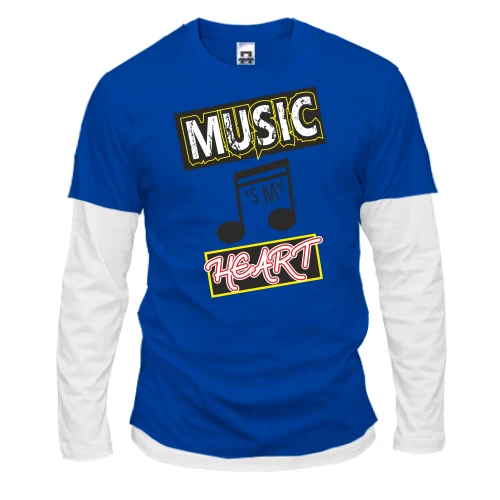 Мужской лонгслив Комби Music is my heart