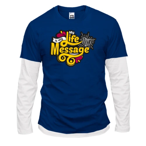 Чоловічий лонгслів Комбі My life - is my message