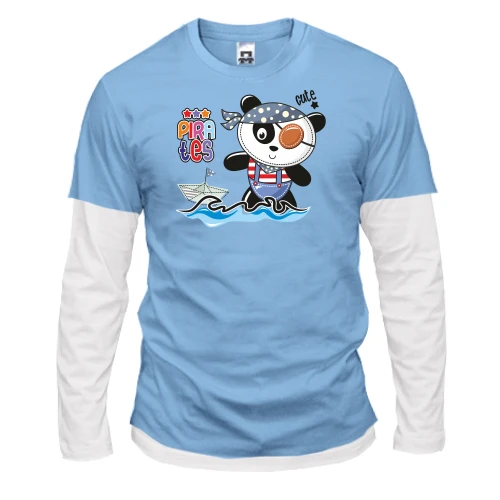 Мужской лонгслив Комби Cute Pirates Panda