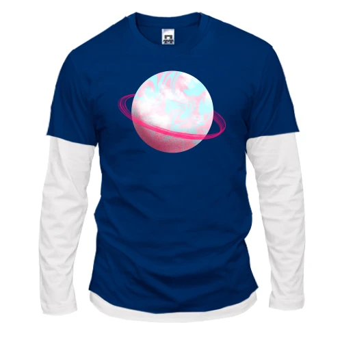 Чоловічий лонгслів Комбі Pink planet