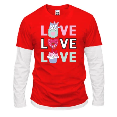 Мужской лонгслив Комби Love Love Love