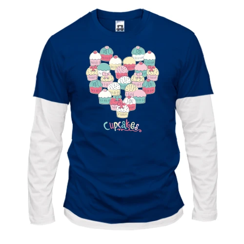 Чоловічий лонгслів з подвійним рукавом Cake Heart