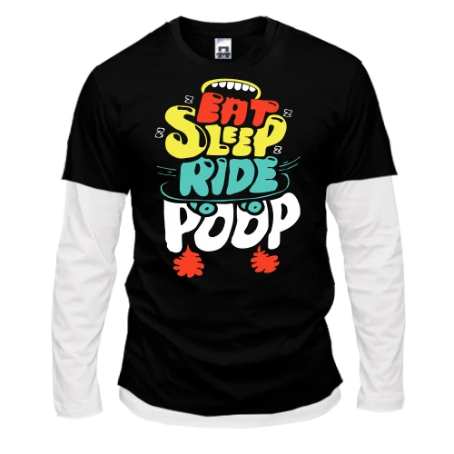 Чоловічий лонгслів Комбі Eat Sleep Ride