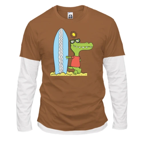 Мужской лонгслив Комби Crocodile surfer